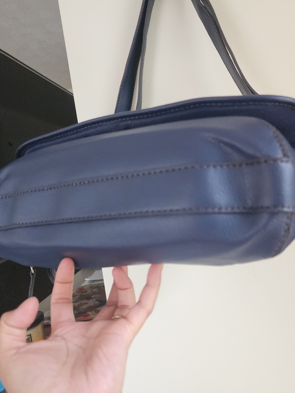 Relic Navy Blue Pebbled Shoulder Bag with Front Zip - Picture 4 of 7